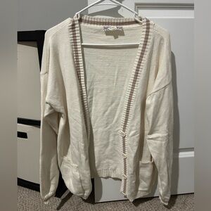Pink Republic Cream Cardigan with Button Detail